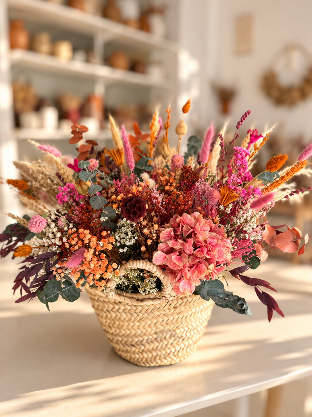 Cesta floral Pia | Ramo de Flores Secas y preservadas