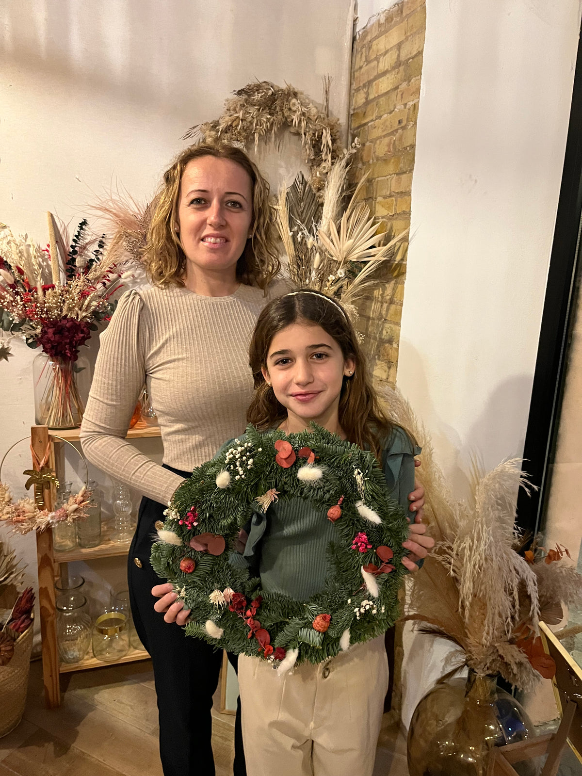 Taller corona navideña | flor seca y preservada