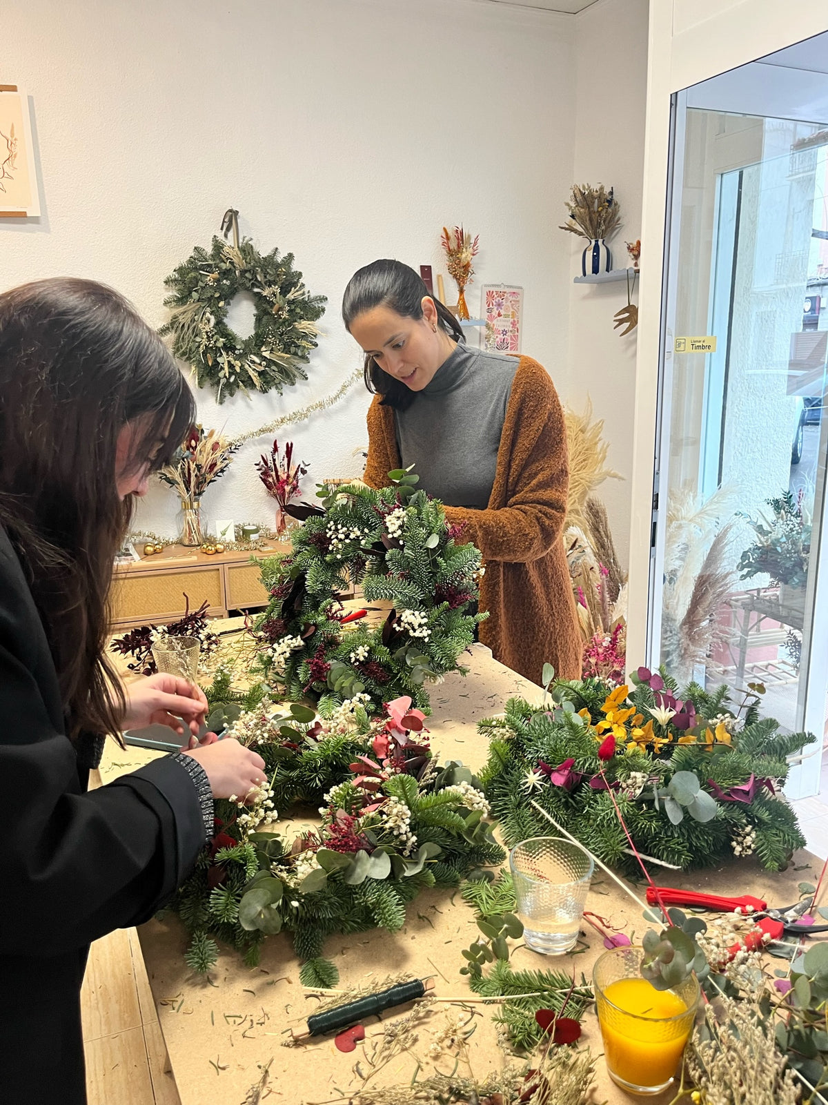 Taller corona navideña | flor seca y preservada