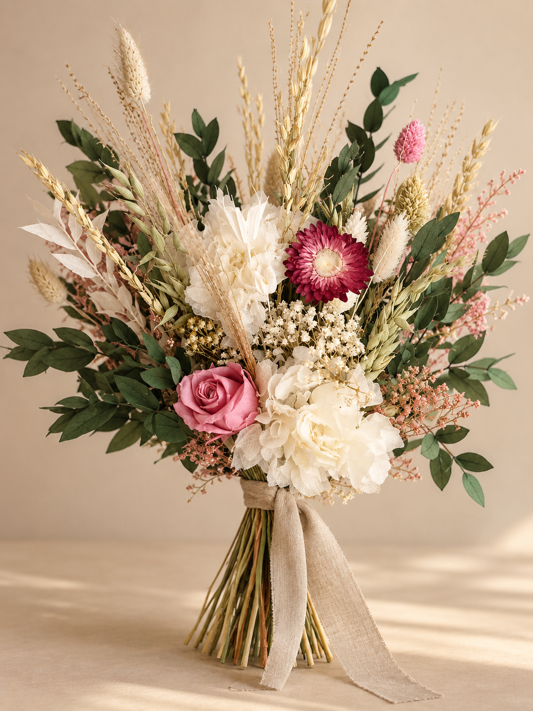SOFT ROSE - Ramo de novia de flor preservada