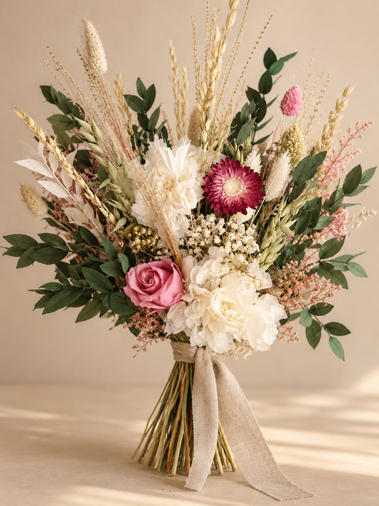 SOFT ROSE - Ramo de novia de flor preservada